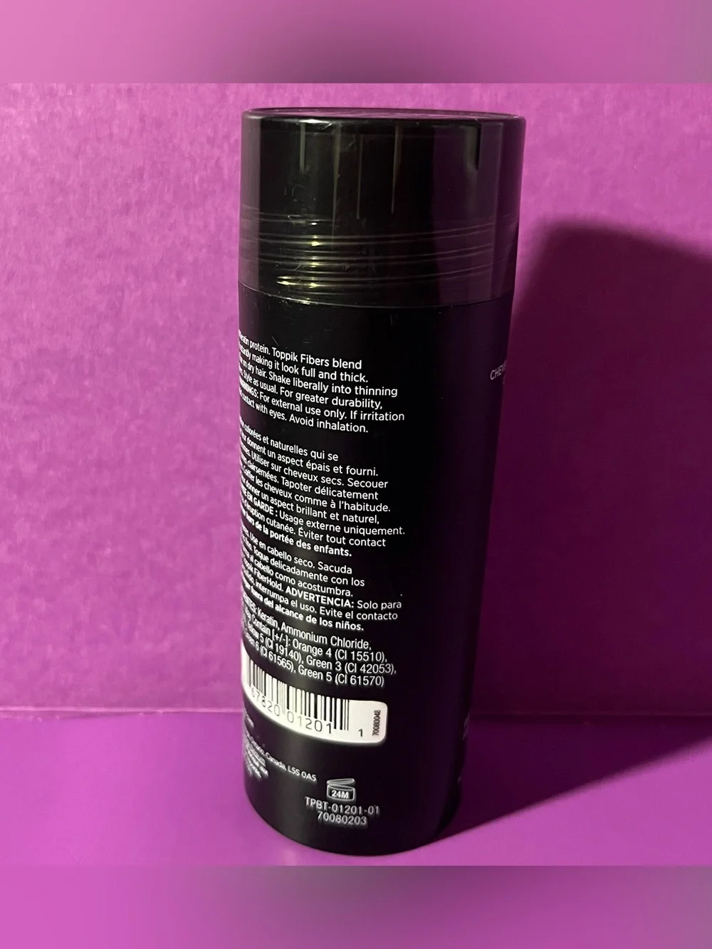 TOPPIK - Black Hair Building Fibers - Instant Hair Thickening - UNISEX